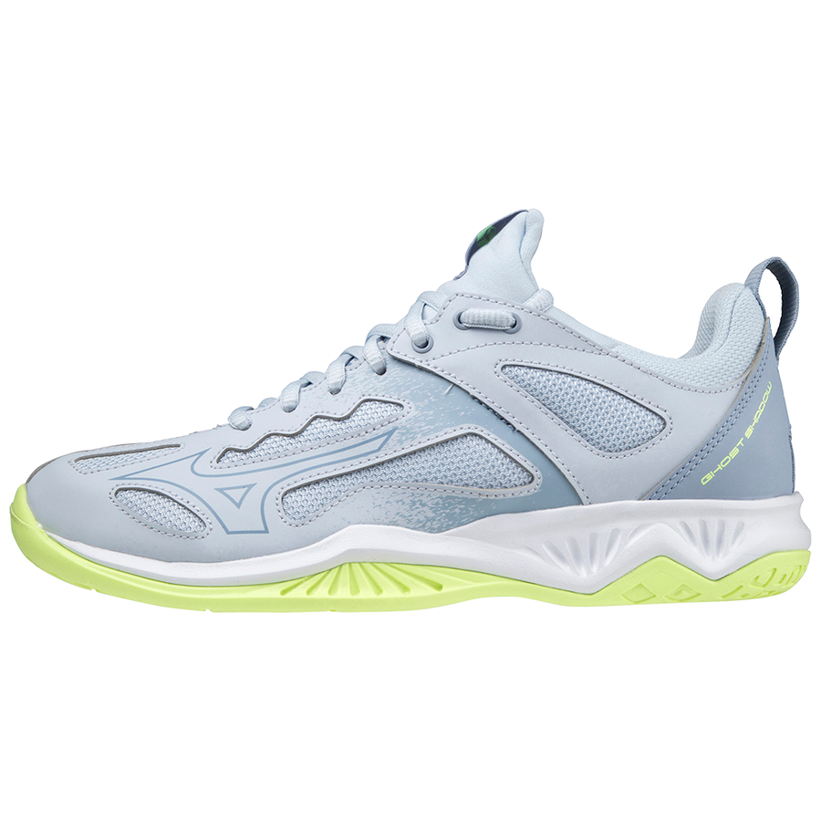 Mizuno Ghost Shadow Squashsko (Dame, Heather/Troposphere/Neo Lime)