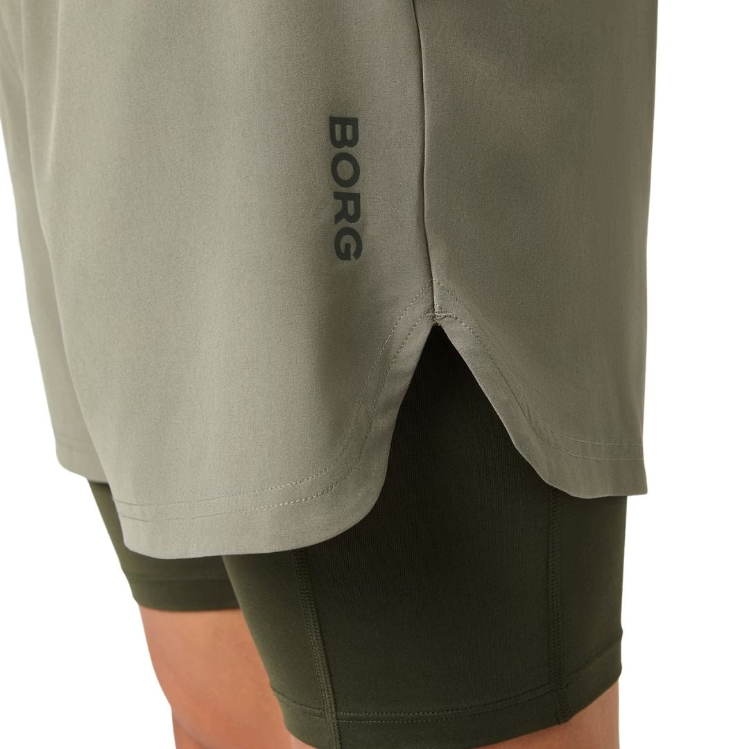 Björn Borg 2 in 1 Shorts Men (Dusty Olive)